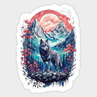 Wolf love king Sticker